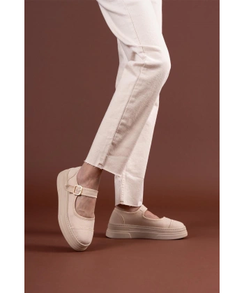 BİÇOMİ Lunni Bej Keten Spor Ayakkabı