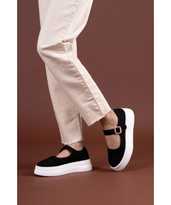 BİÇOMİ Lunni Siyah Keten Spor Ayakkabı