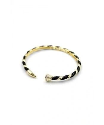 biçomi Mineli Çivi Bilezik - Siyah