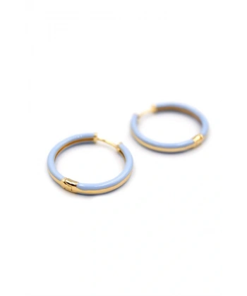 biçomi Mineli Halka Küpe - Açık Mavi