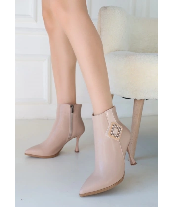 BİÇOMİ Moose Nude Cilt Topuklu Bot