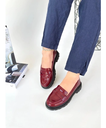 BİÇOMİ Narli Bordo Rugan Oxford Ayakkabı