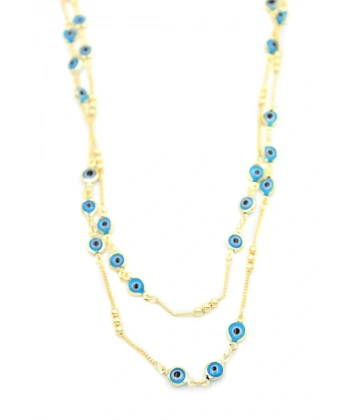 biçomi Nazar Kolye - 90 cm - Mavi