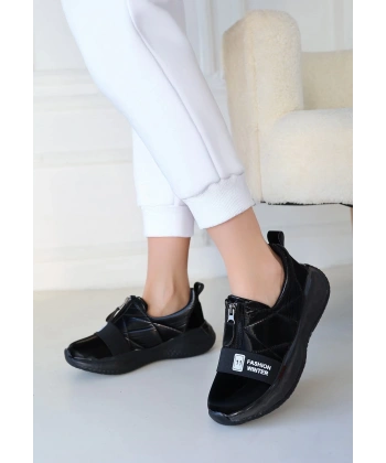 BİÇOMİ Nikeo Siyah Paraşüt Siyah Tabanlı Spor Ayakkabı