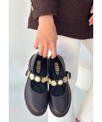 BİÇOMİ Okira Kahverengi Cilt Oxford Ayakkabı