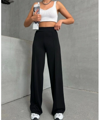 BİÇOMİ önü çımalı pantolon siyah