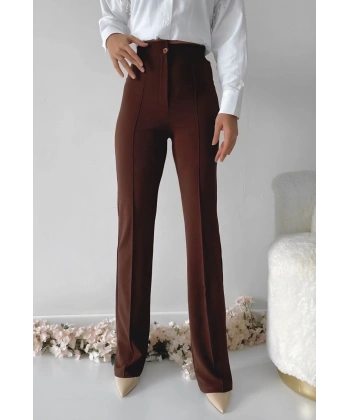 BİÇOMİ Önü cumalı ithal krep pantolon