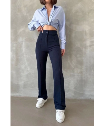 BİÇOMİ Önü cumalı ithal krep pantolon