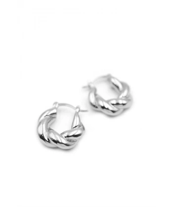 biçomi Örgü Halka Küpe - Gümüş