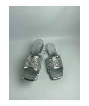 BİÇOMİ Ortu Gümüş Cilt İşlemeli Terlik