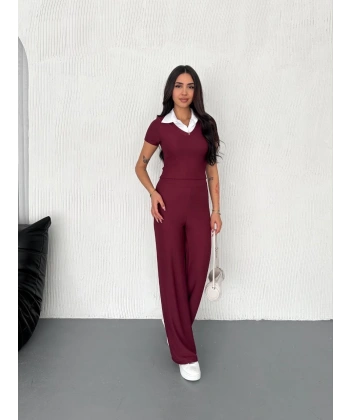 BİÇOMİ Ottoman kumaş beyaz gömlek yaka takım s4142