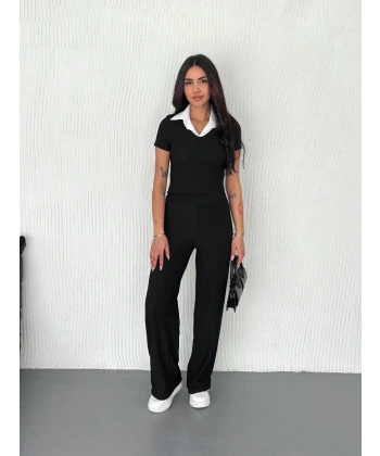 BİÇOMİ Ottoman kumaş beyaz gömlek yaka takım s4142