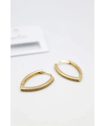 biçomi Oval Halka Küpe - Altın