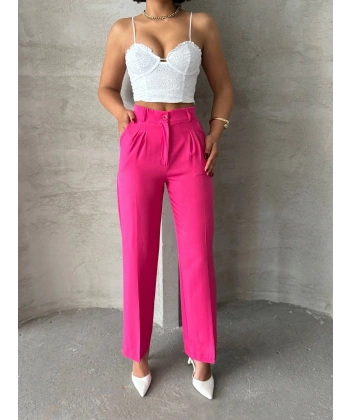 BİÇOMİ Palazzo fuşya pantolon