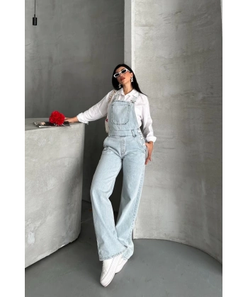 BİÇOMİ Pantolon kar yıkama salopet mavi d2514