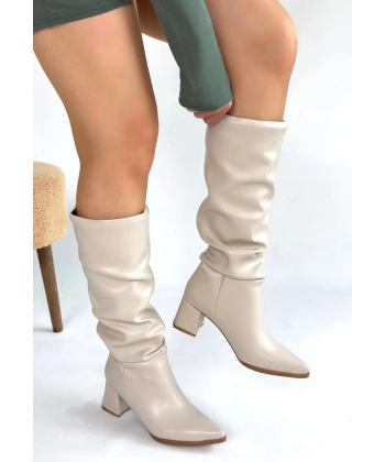 BİÇOMİ Pitay Ten Cilt Topuklu Çizme