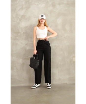 BİÇOMİ Pnt gabardin kemer detay pantolon