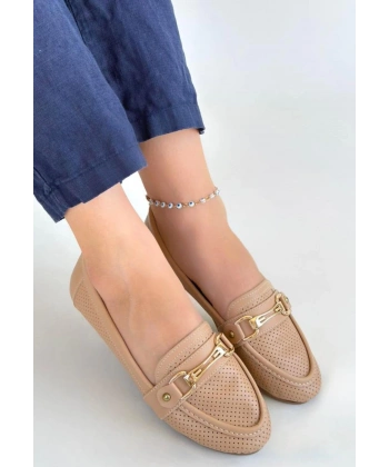 BİÇOMİ Rain Nude Cilt Babet Ayakkabı