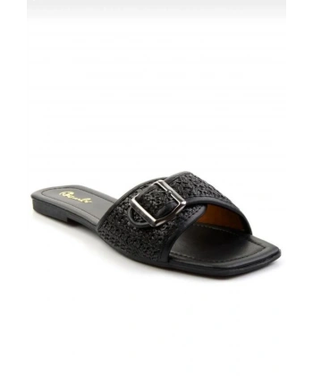 BİÇOMİ Revin Siyah Cilt Terlik