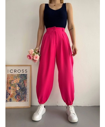 BİÇOMİ Şalvar pantolon fuşya s23202