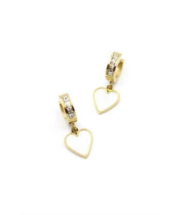 biçomi Sedef Kalp Küpe - Altın