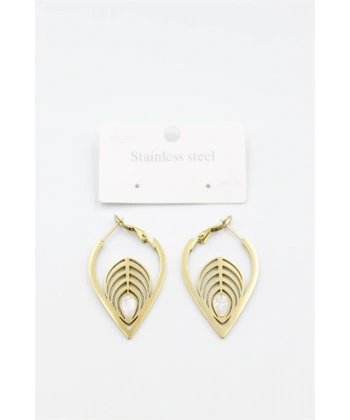 biçomi Sedef Yaprak Küpe - Altın