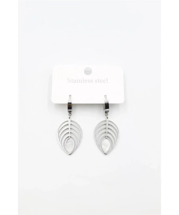 biçomi Sedef Yaprak Küpe - Gümüş