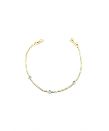 biçomi Taşlı Boncuk Bileklik - Altın