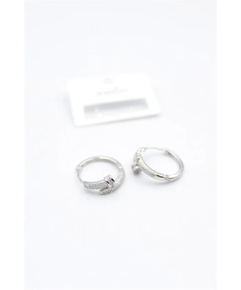 biçomi Taşlı Çivi Küpe - Gümüş