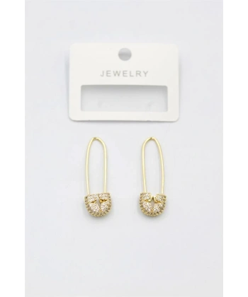 biçomi Taşlı Filkete Küpe - Altın