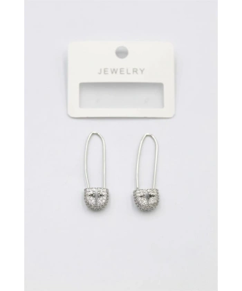 biçomi Taşlı Filkete Küpe - Gümüş