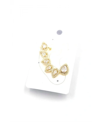 biçomi Taşlı Kıkırdak Küpe - Altın