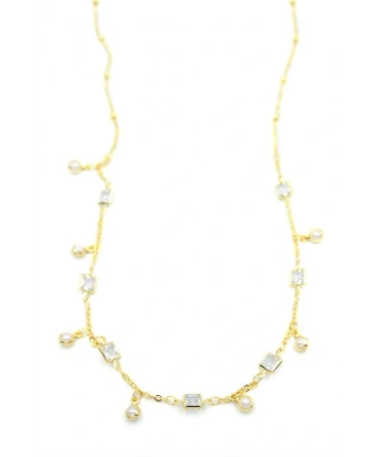 biçomi Taşlı Kolye - Altın