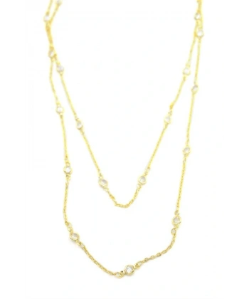 biçomi Taşlı Kolye - Altın