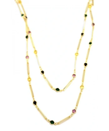 biçomi Taşlı Kolye - Altın