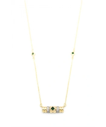 biçomi Taşlı Kolye - Yeşil