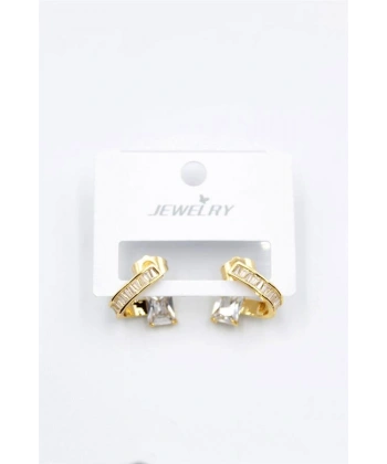 biçomi Taşlı Küpe - Altın