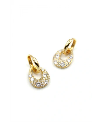 biçomi Taşlı Küpe - Altın