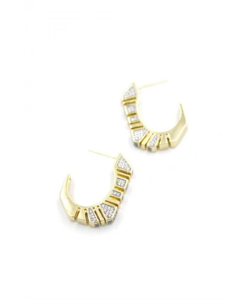 biçomi Taşlı Küpe - Altın