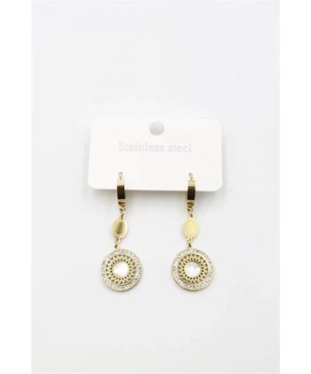 biçomi Taşlı Küpe - Altın