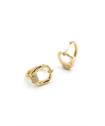 biçomi Taşlı Küpe - Altın