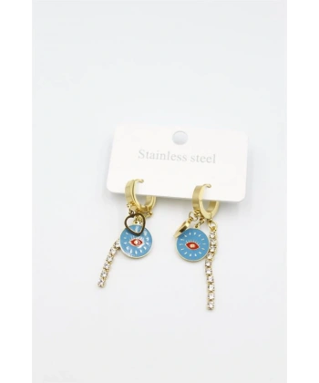 biçomi Taşlı Küpe - Altın