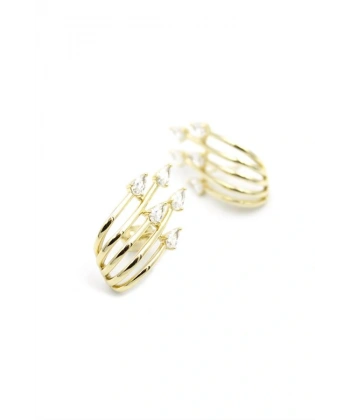 biçomi Taşlı Küpe - Altın