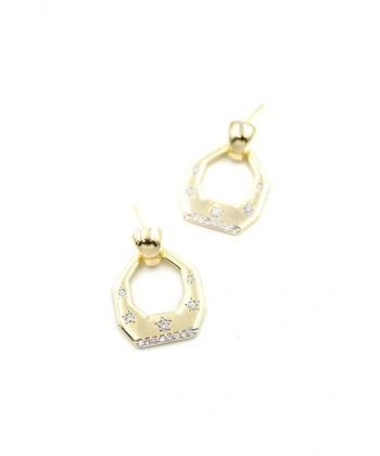 biçomi Taşlı Küpe - Altın