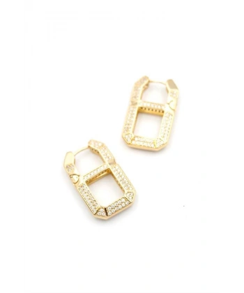 biçomi Taşlı Küpe - Rose