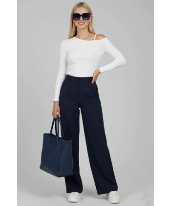 BİÇOMİ Tek Omuz İpli Bluz Beyaz T4328