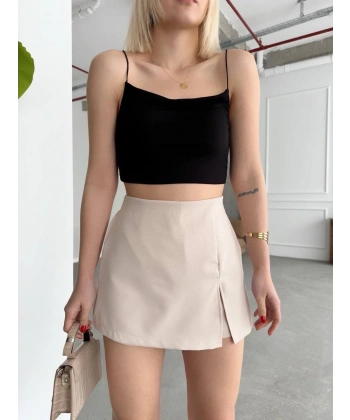 BİÇOMİ Tek yırtmajlı şort etek