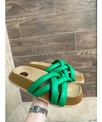 BİÇOMİ Tenda Yeşil Cilt Terlik