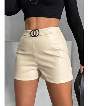 BİÇOMİ Tokalı deri şort h24444