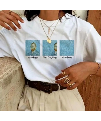 Biçomi Unisex Baskılı Oversize T-Shirt - Beyaz